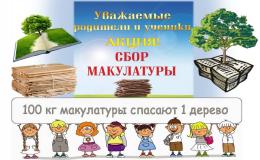 Итоги сбора макулатуры